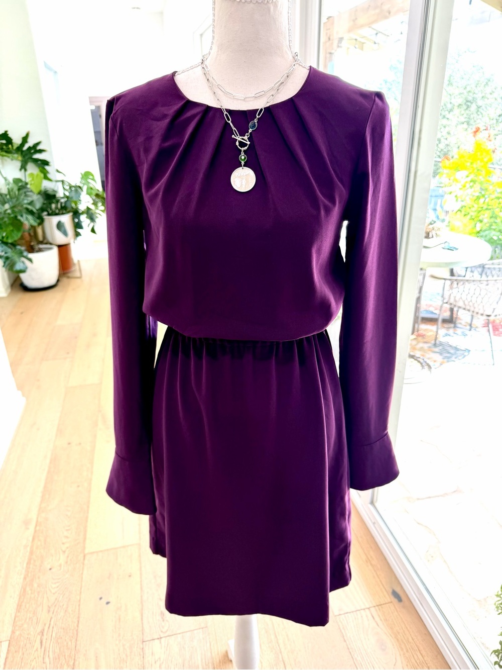H&M Royal Purple Mini Knee Length Office Dress Size 2